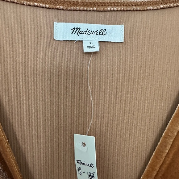 Madewell Velvet V-Neck Flutter Sleeve Dress size Large - Picture 13 of 14